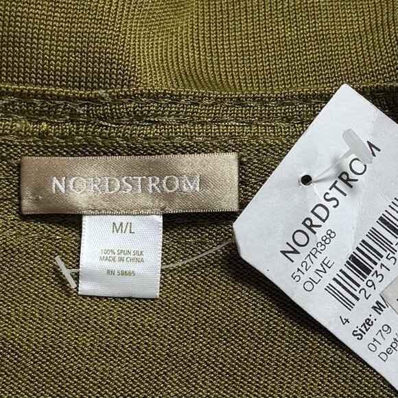 NEW Nordstrom 100% Silk Sequin Openfront Bell Sleeve Cardigan Fairy Festival M/L - Picture 9 of 12